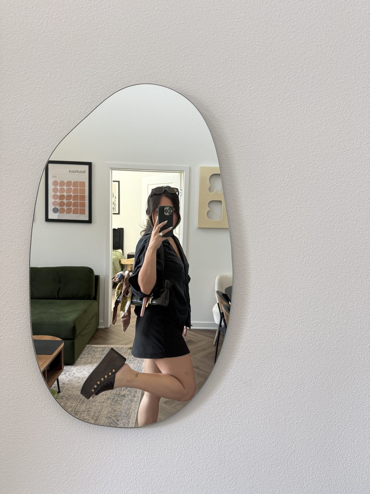 All Black Outfit Styled With Platform Heels