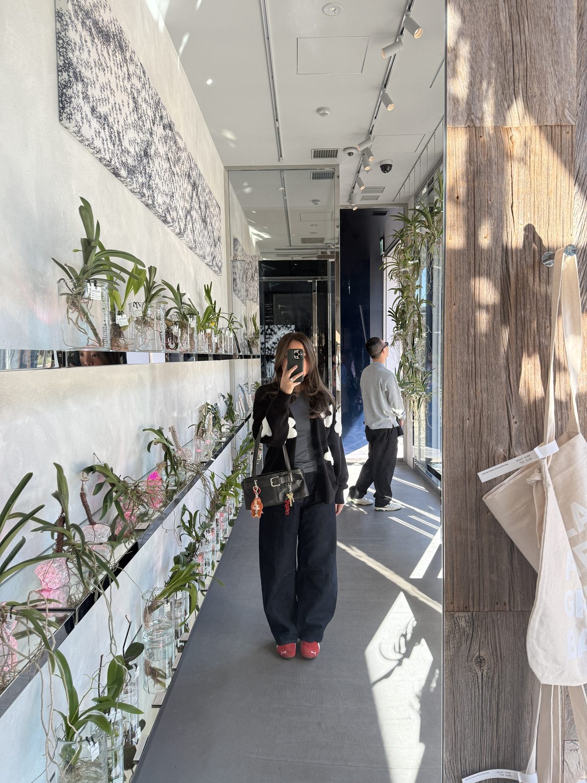 Daisy Cardigan Styled With Wide-Leg Jeans