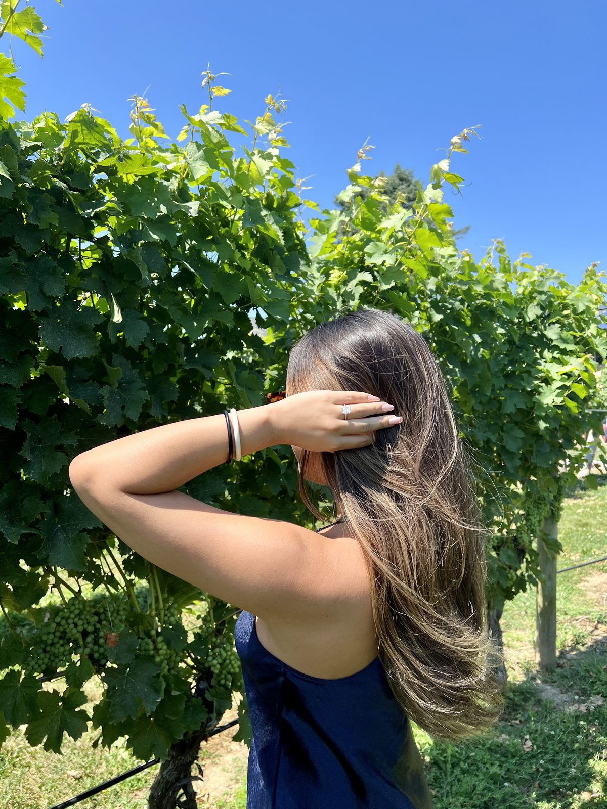 Navy Blue Slip Dress for a Vineyard Afternoon