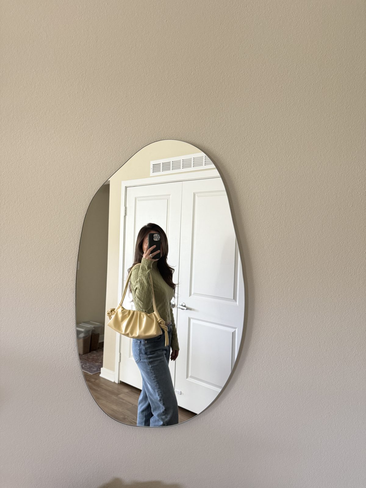 Sage Green Sweater + Butter Yellow Bag Combo
