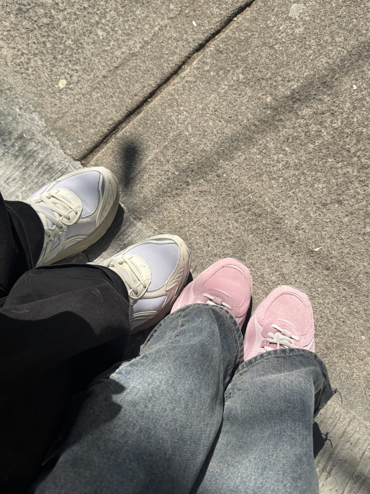Matching Chunky Sneakers in White and Blush Pink